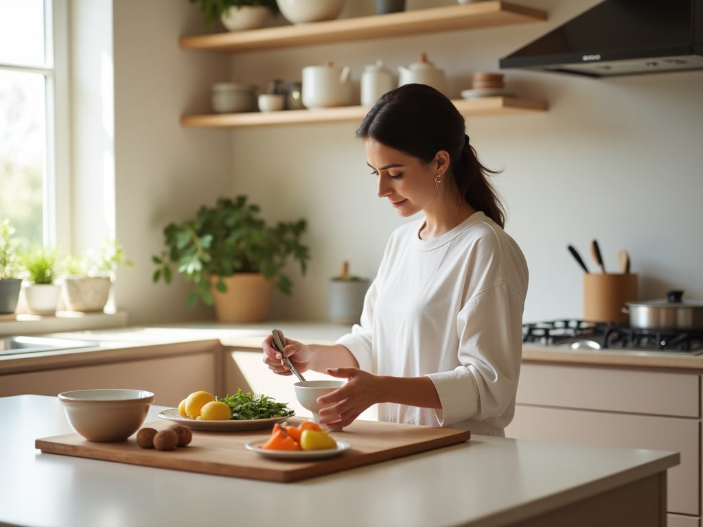 Минималистичная функциональная кухня с хорошо организованным пространством