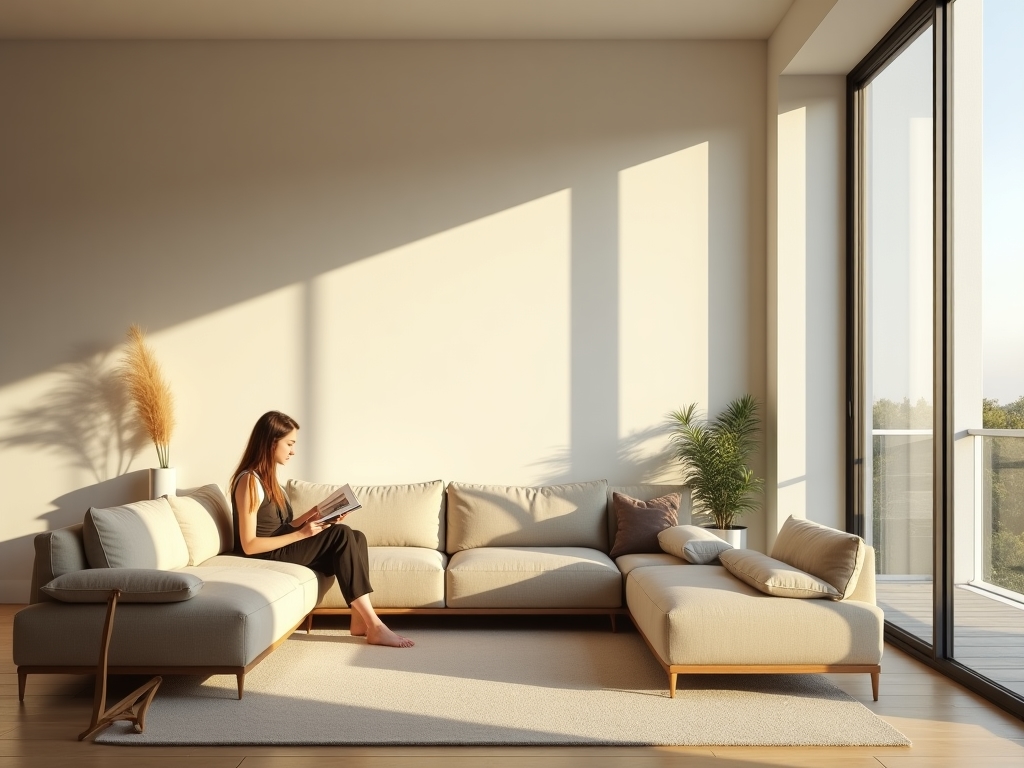 Организованное минималистичное пространство после применения принципов